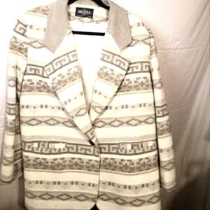 BRAETAN- Women's  Aztec pattern Beautiful Wool Blend Blazer Sz 14